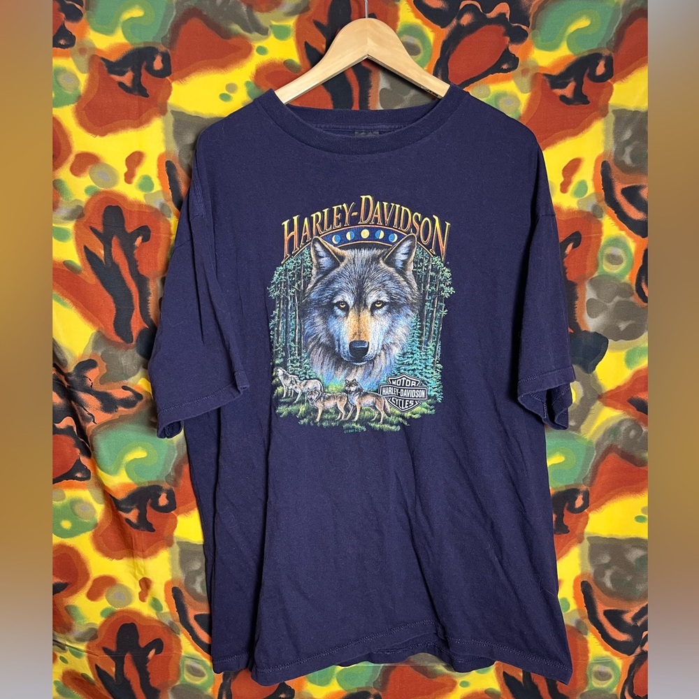 Vintage 90s Harley Davidson Wolf Colorado Tee Mens Size XXL